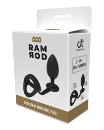 Analinis kaištis - žiedas „Cockring with Anal Plug“ - Ramrod