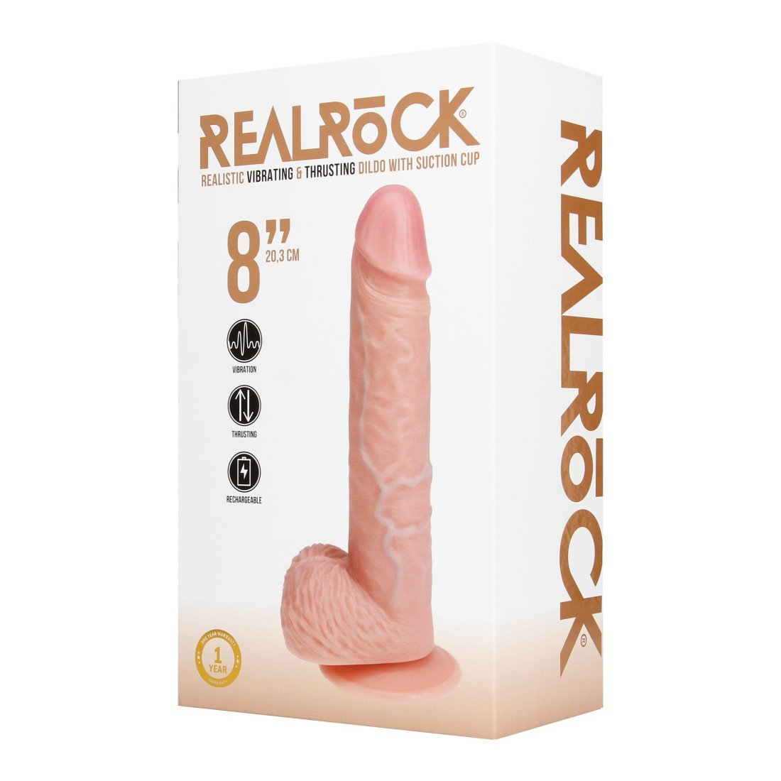 Automatinis falo imitatorius „Realistic Vibrating & Thrusting Dildo Nr. 8“ - RealRock