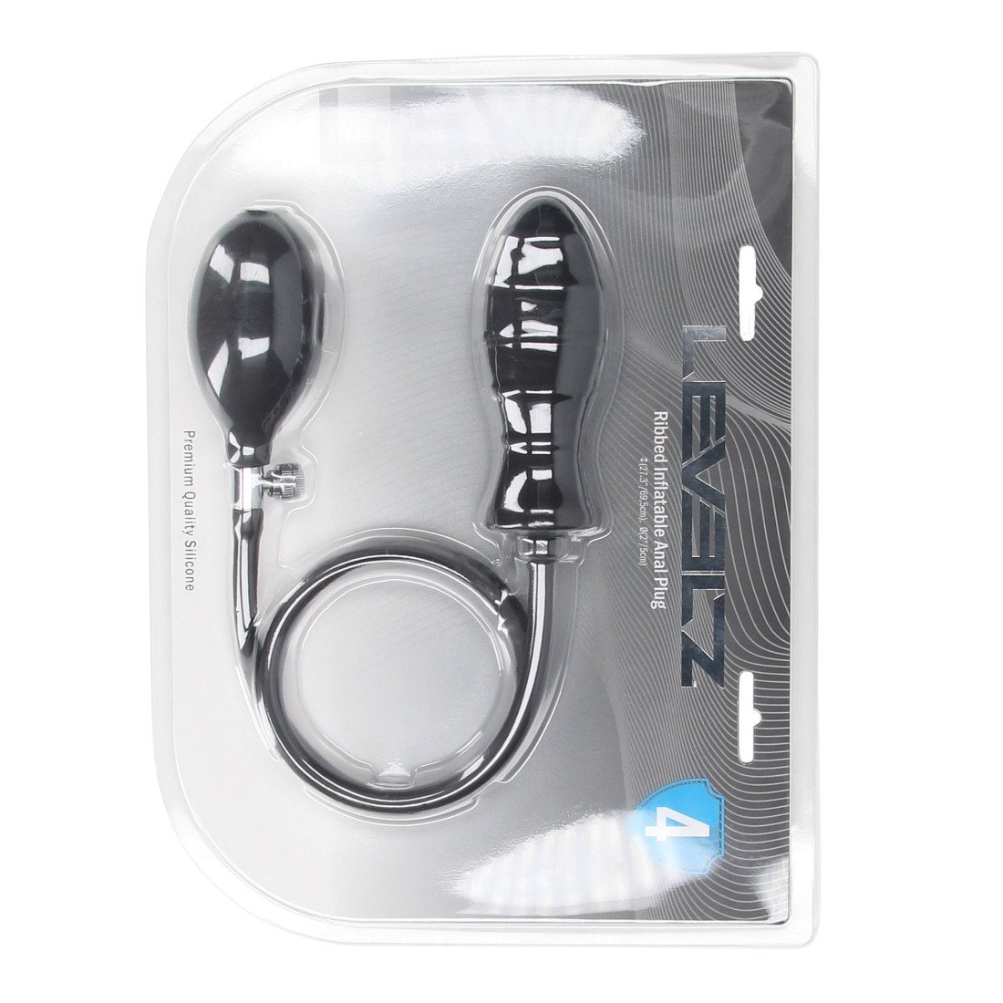 Pripučiamas analinis kaištis „Ribbed Inflatable Silicone Anal Plug“ - Levelz