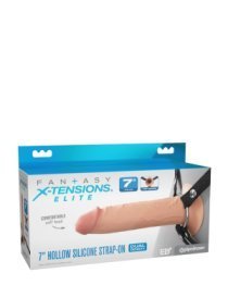 Tuščiaviduris strap-on dildo (pažeista pakuotė) „7 Inch Silicone Hollow Strap-on“ - Pipedream