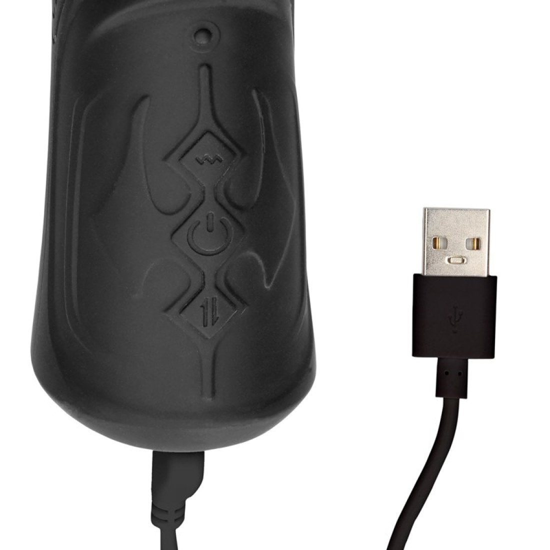 Automatinis falo imitatorius „Handheld Liquid Silicone Vibrating and Thrusting Dildo“ - Ouch!