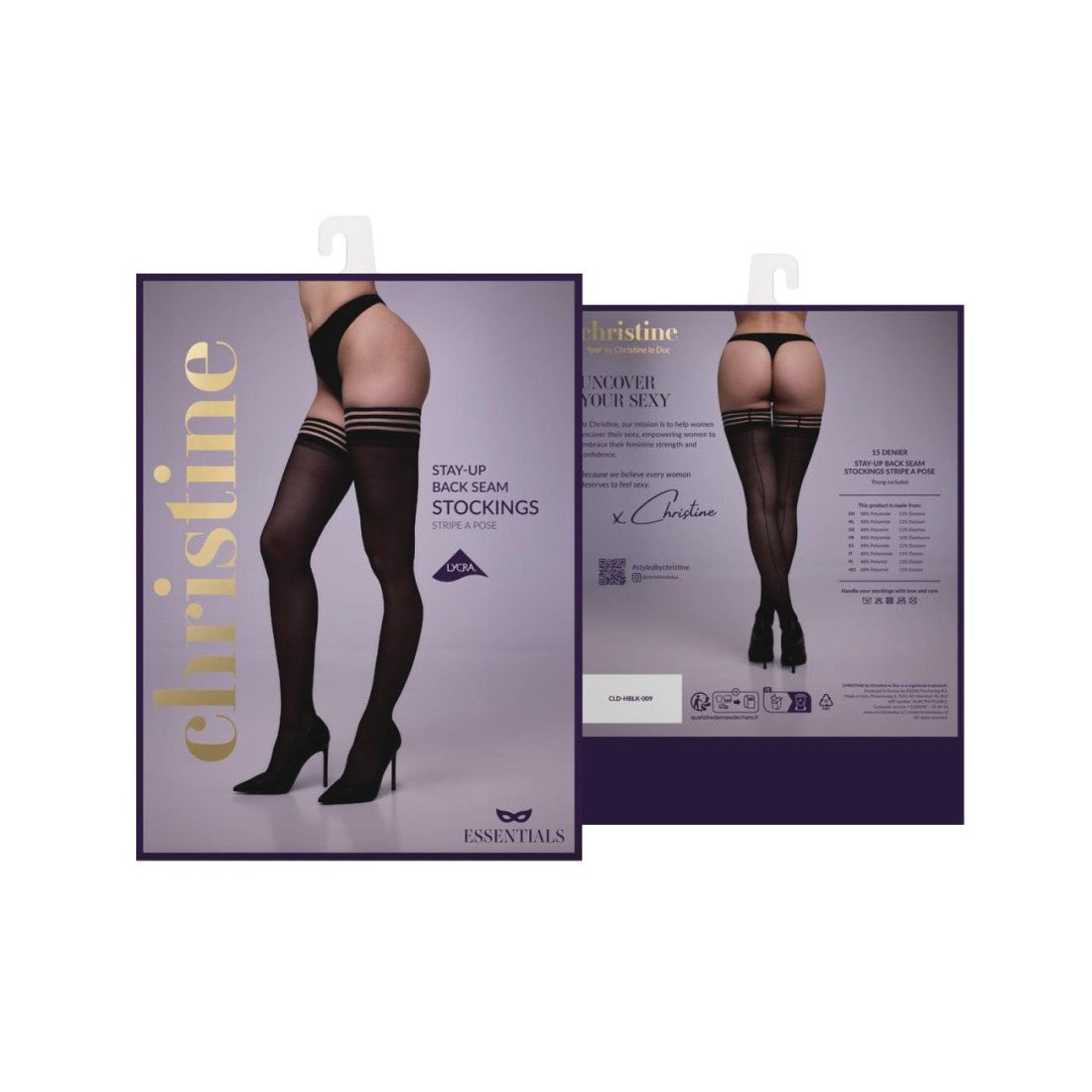 Prilimpančios kojinės „Stripe a Pose“ - Christine
