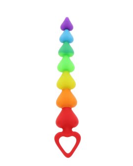 Analiniai karoliukai „Rainbow Heart Beads“ - ToyJoy