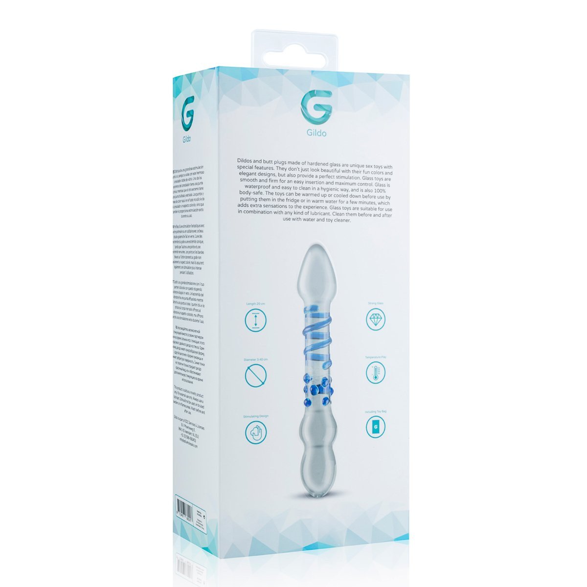 Stiklinis dvipusis dildo „Glass Dildo Nr. 21“ - Gildo