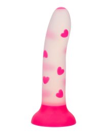 Silikoninis dildo „Glow Stick Heart“ - CalExotics