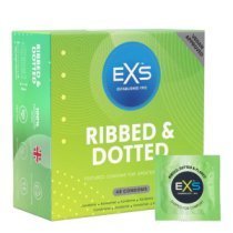 Stimuliuojantys prezervatyvai „Ribbed & Dotted“, 48 vnt. - EXS Condoms