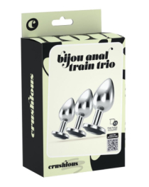 Analinių kaiščių rinkinys „Bijou Anal Train Trio Black“ - Crushious