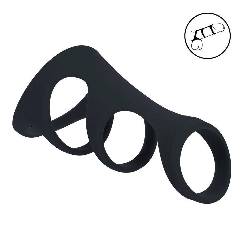 Penio žiedas „3 Loop Silicone Cock Ring“ - Shots Toys