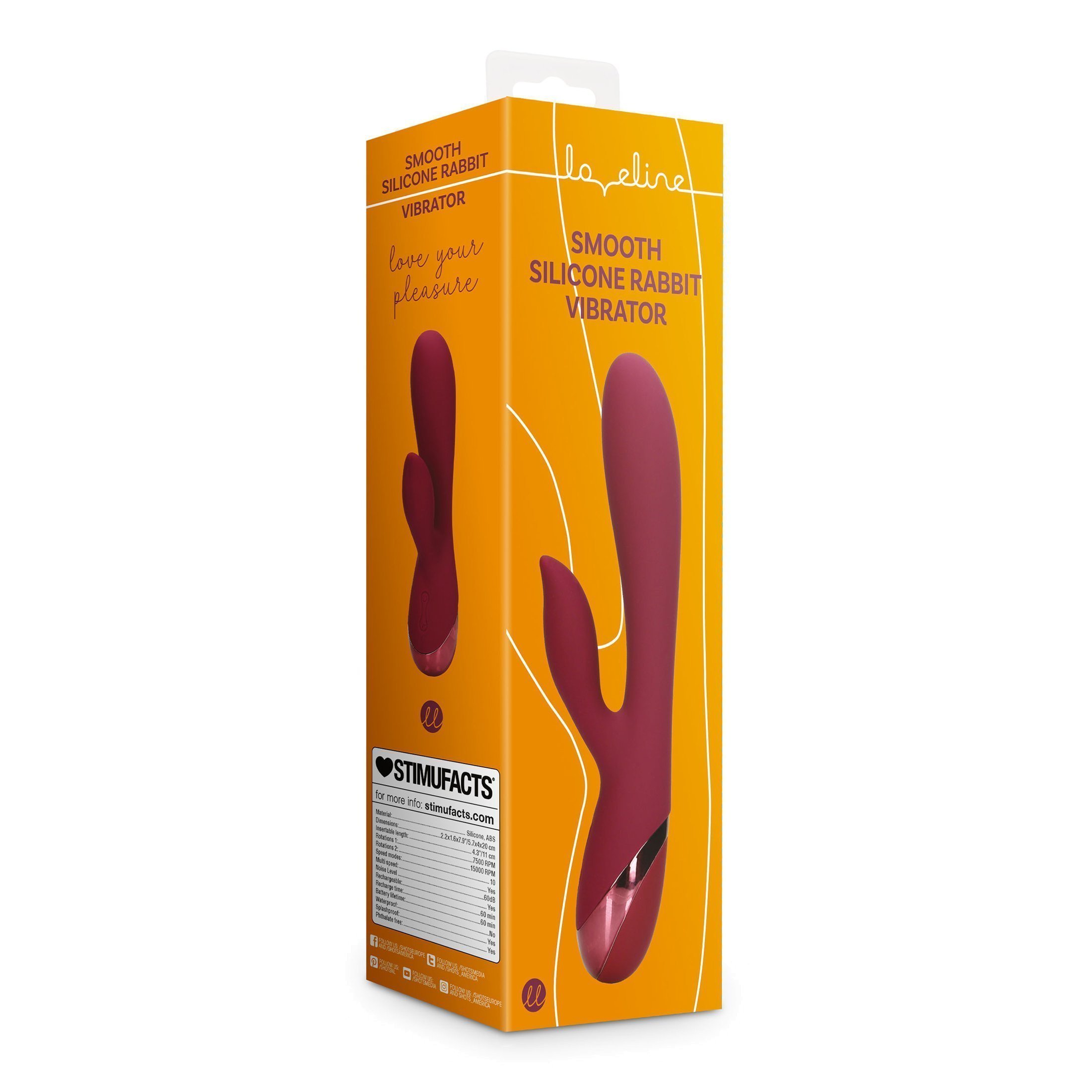 Vibratorius kiškutis „Smooth Silicone Rabbit Vibrator“ - Loveline