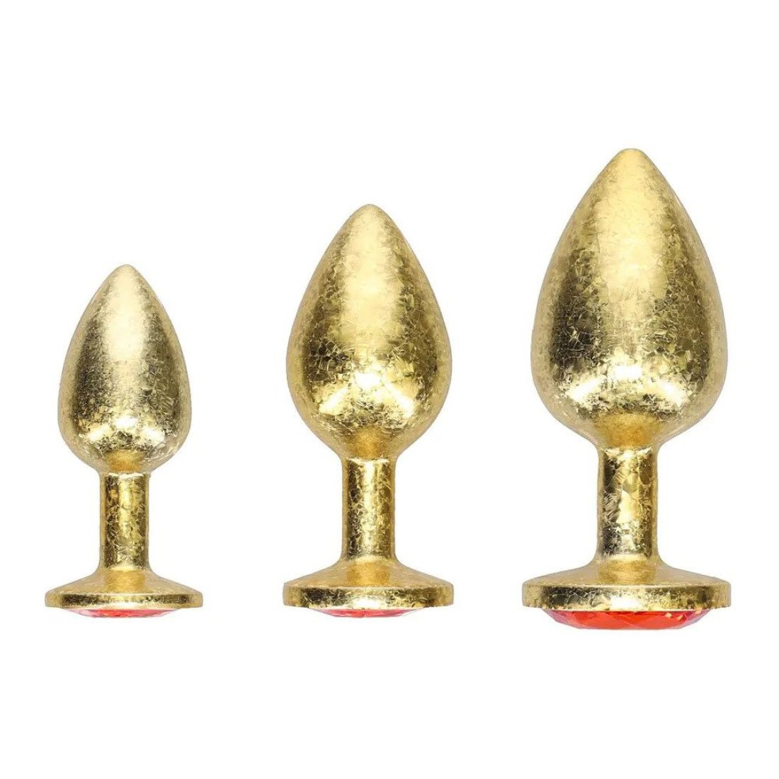 Analinių kaiščių rinkinys „Metal Anal Plug Set Gold“ - Ouch!