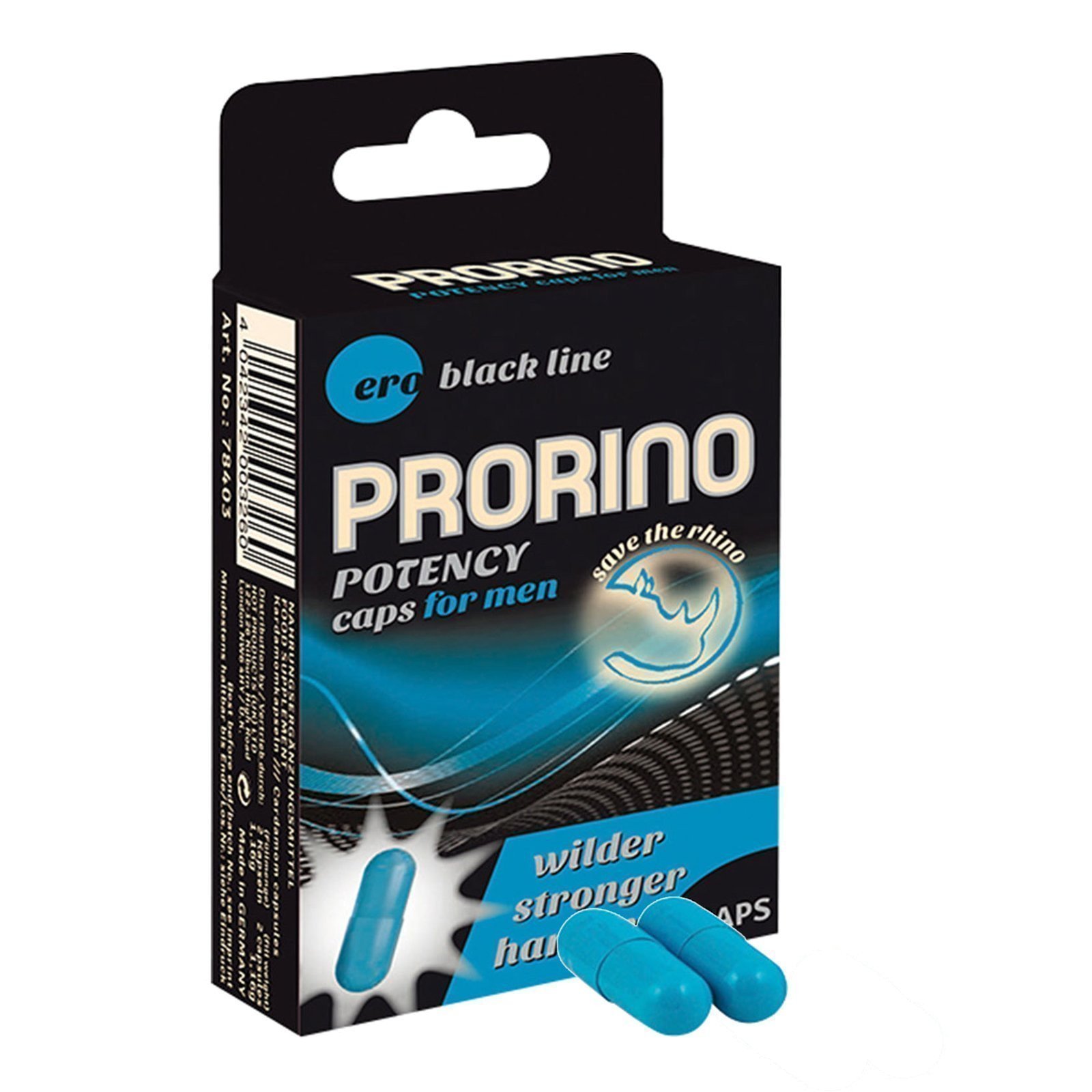 Maisto papildas vyrų potencijai „Prorino Potency Caps“, 2 kapsulės - Hot