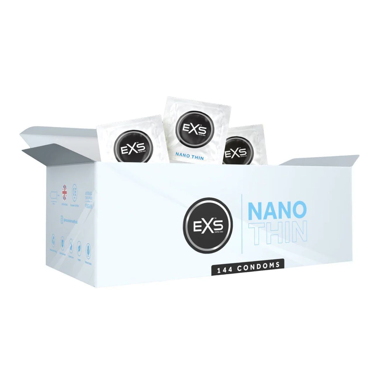 Ploni prezervatyvai „Nano Thin“, 144 vnt. - EXS Condoms