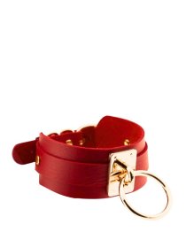 Antkaklis „O-Ring Collar Burgundy Gold“ - Kinky Diva