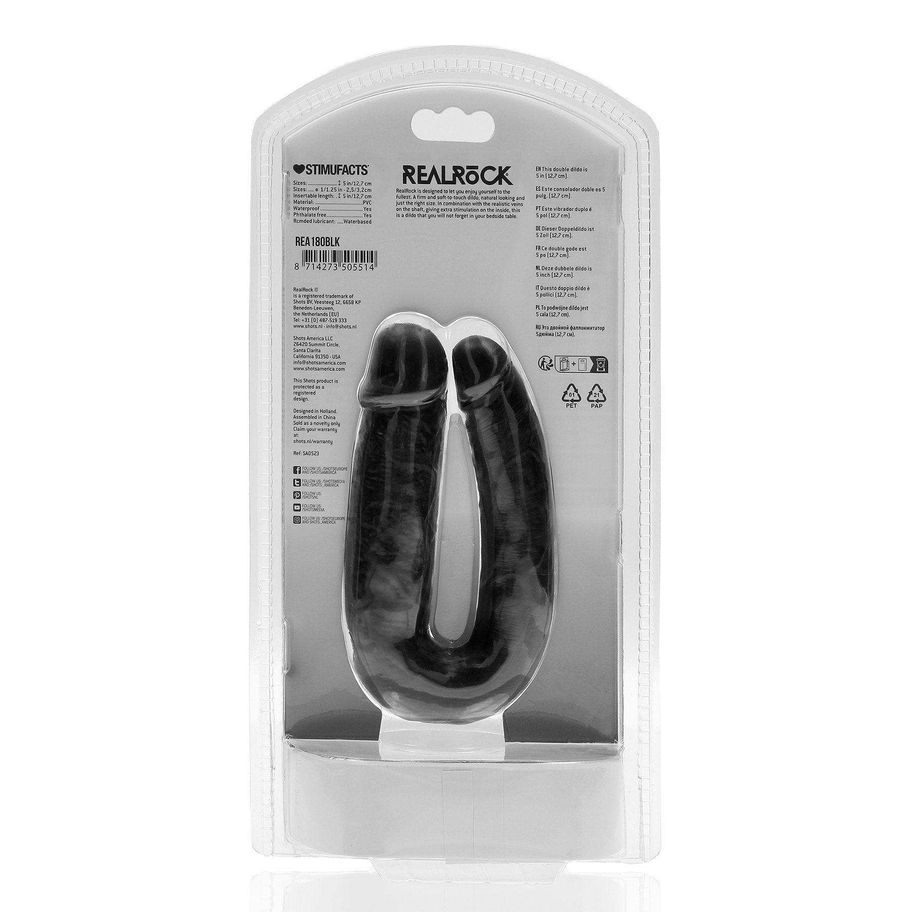 Dvigubas dildo „U Shaped Double Dildo“ - RealRock
