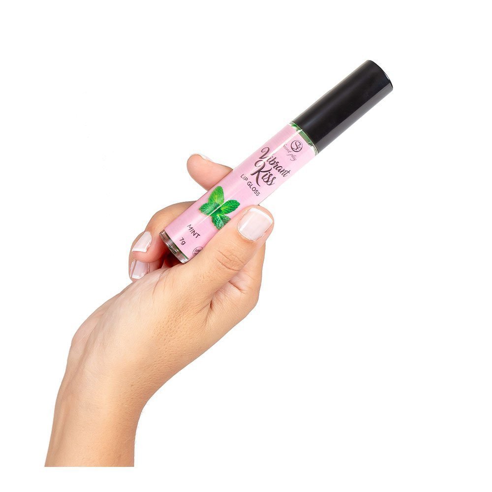 Lūpų blizgesys oraliniam seksui „Vibrant Kiss Mint“, 7 g - Secret Play