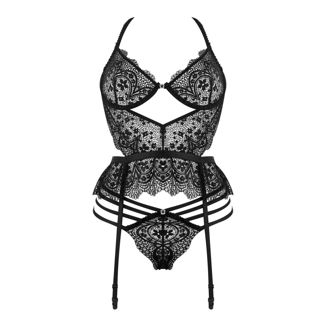 Korseto ir kelnaičių rinkinys „Lace Temptation“ - Beauty Night