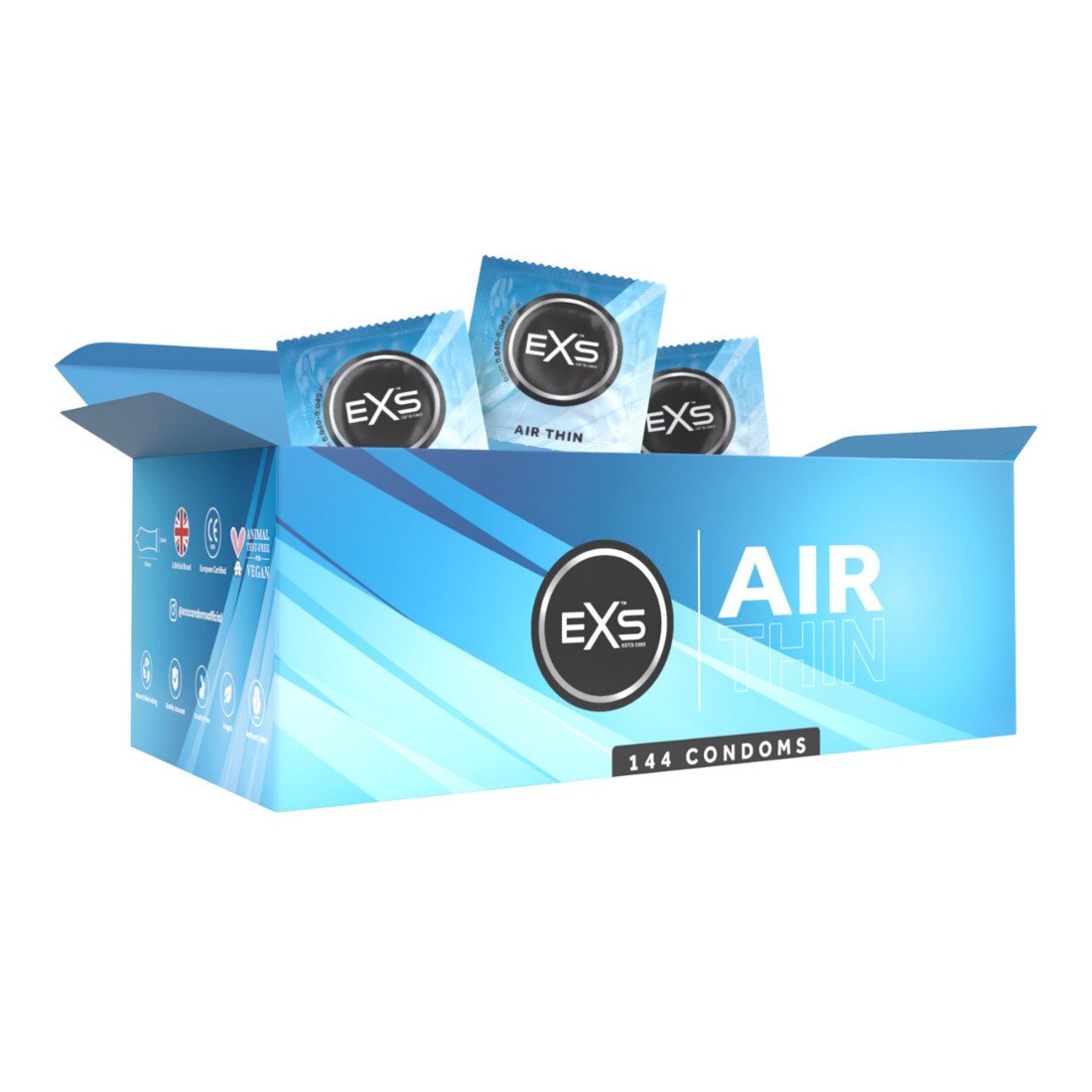Ploni prezervatyvai „Air Thin“, 144 vnt. - EXS Condoms