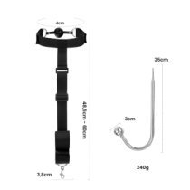 Suvaržymo rinkinys „Mouth Gag with Cuff and Anal Hook“ - Latetobed