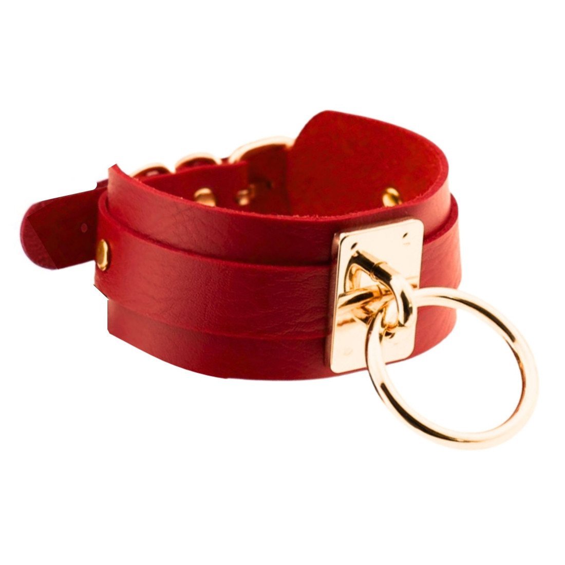 Antkaklis „O-Ring Collar Burgundy Gold“ - Kinky Diva