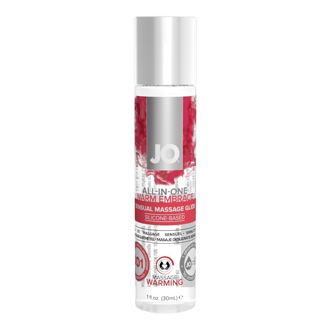 Silikono pagrindo masažinis lubrikantas „ALL in One Warm Embrace“, 30 ml - System JO