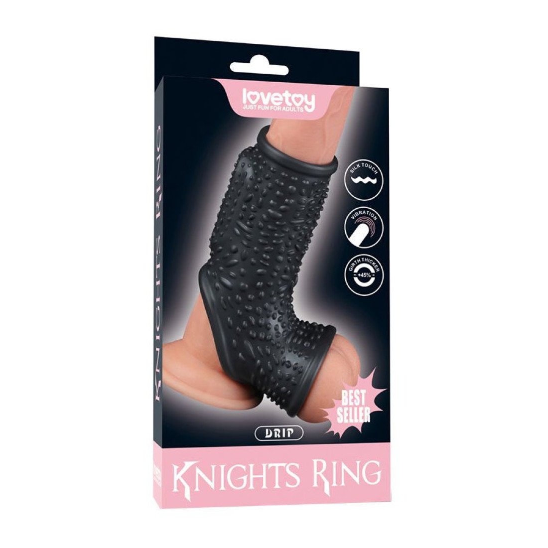 Vibruojanti penio ir sėklidžių mova „Knights Ring Drip“ - Love Toy