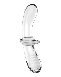 Stiklinis dildo „Double Crystal“ - Satisfyer