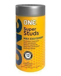 Stimuliuojantys prezervatyvai „Super Studs“, 12 vnt. - One