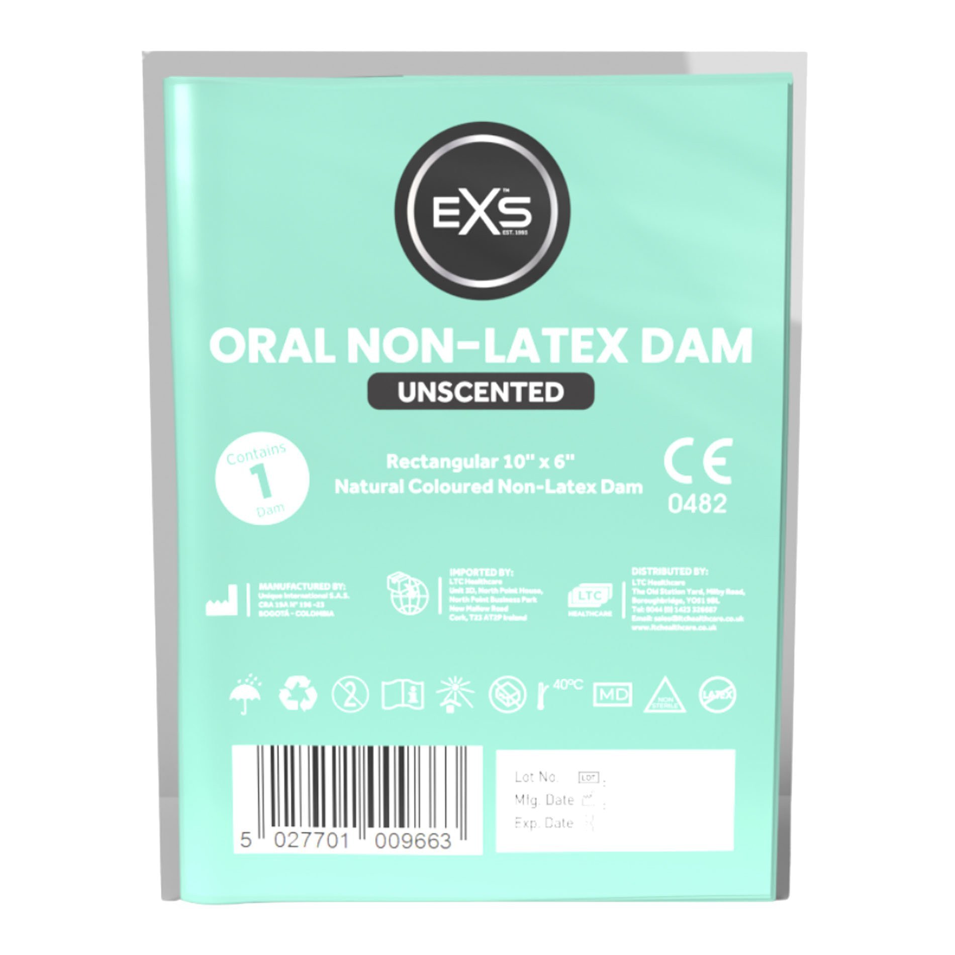 Prezervatyvas oraliniam seksui „Non-Latex Dam Unscented“ - EXS Condoms