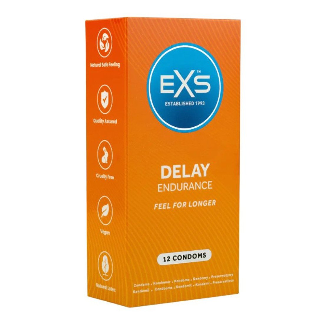 Ejakuliaciją nutolinantys prezervatyvai „Delay Endurance“, 12 vnt. - EXS Condoms