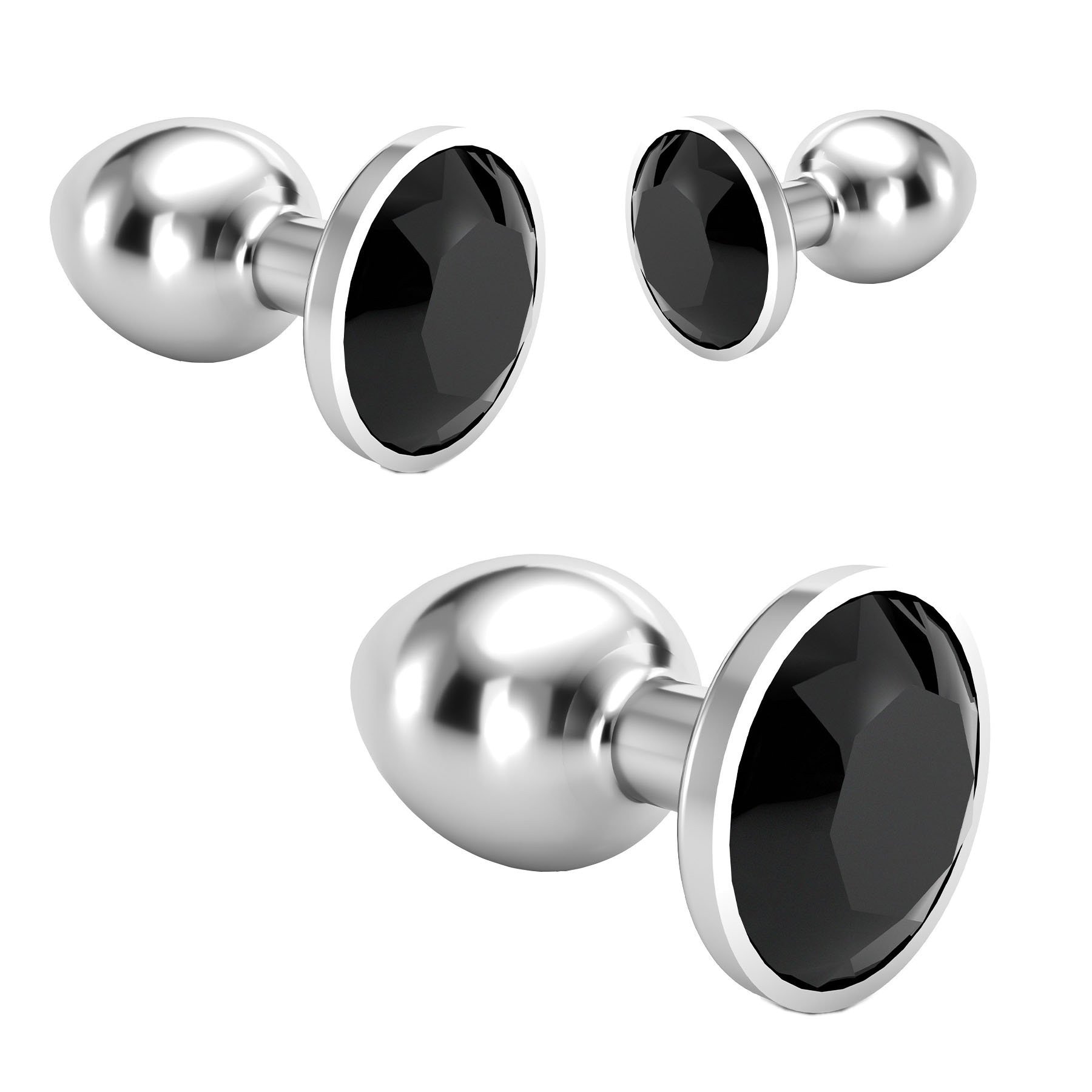 Analinių kaiščių rinkinys „Bijou Anal Train Trio Black“ - Crushious