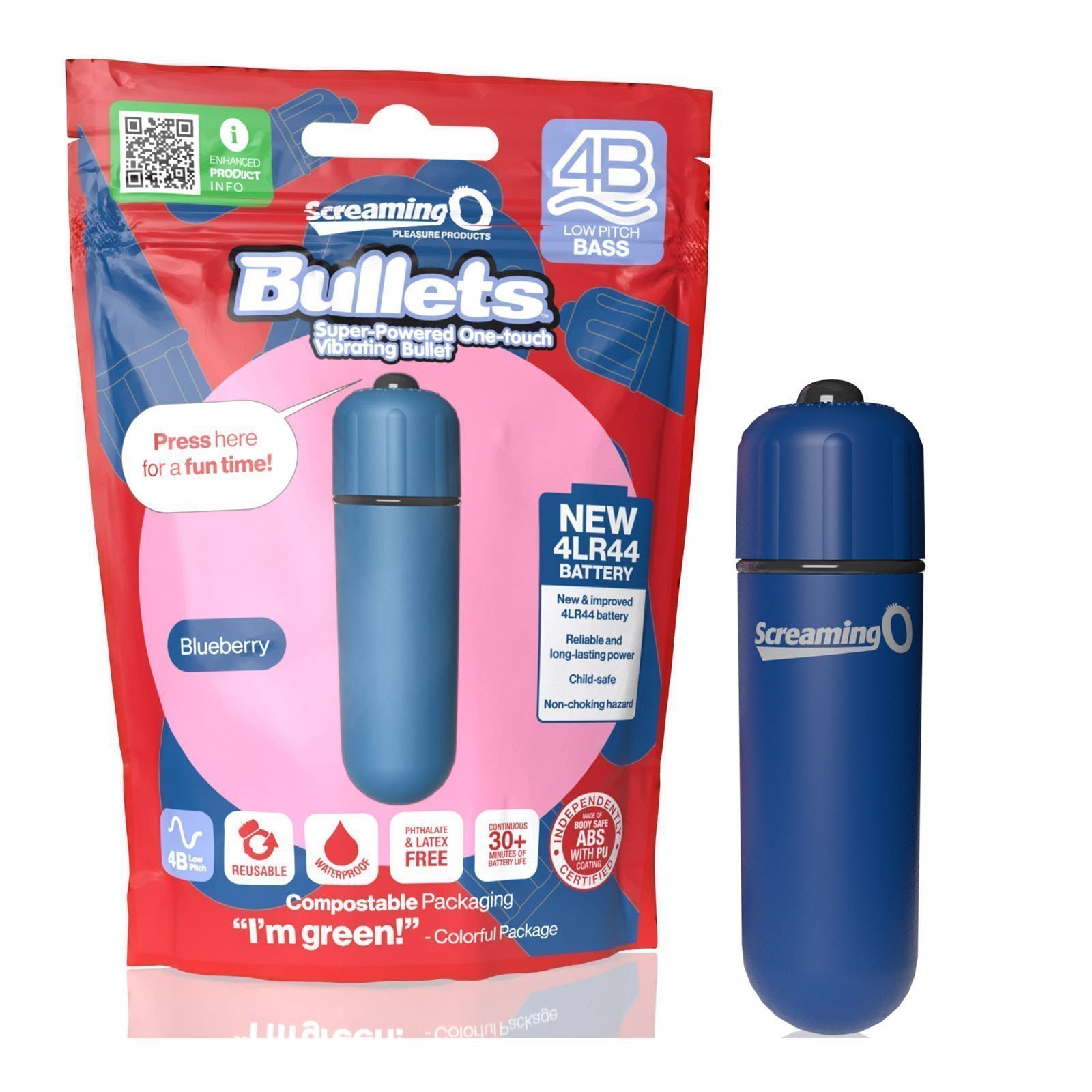 Vibruojanti kulka „Bullets Blueberry“ - Screaming O