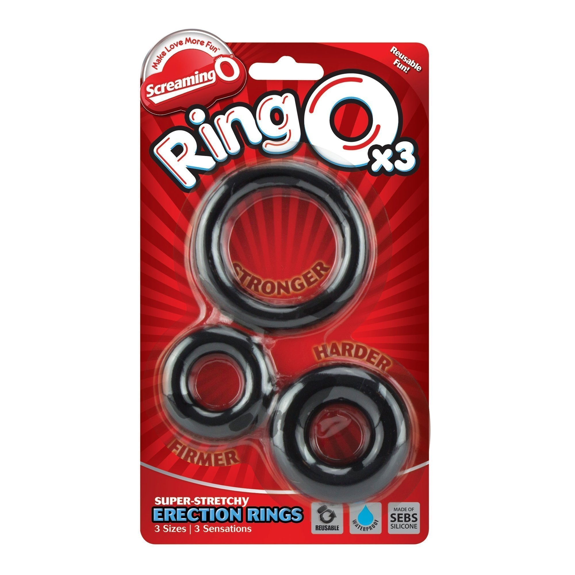 Penio žiedų rinkinys „RingO 3 Pack“ - Screaming O