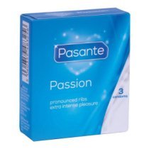 Stimuliuojantys prezervatyvai „Ribbed Passion“, 3 vnt. - Pasante