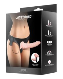 Vibruojantis dvigubas strap-on dildo „Batek“ - Latetobed