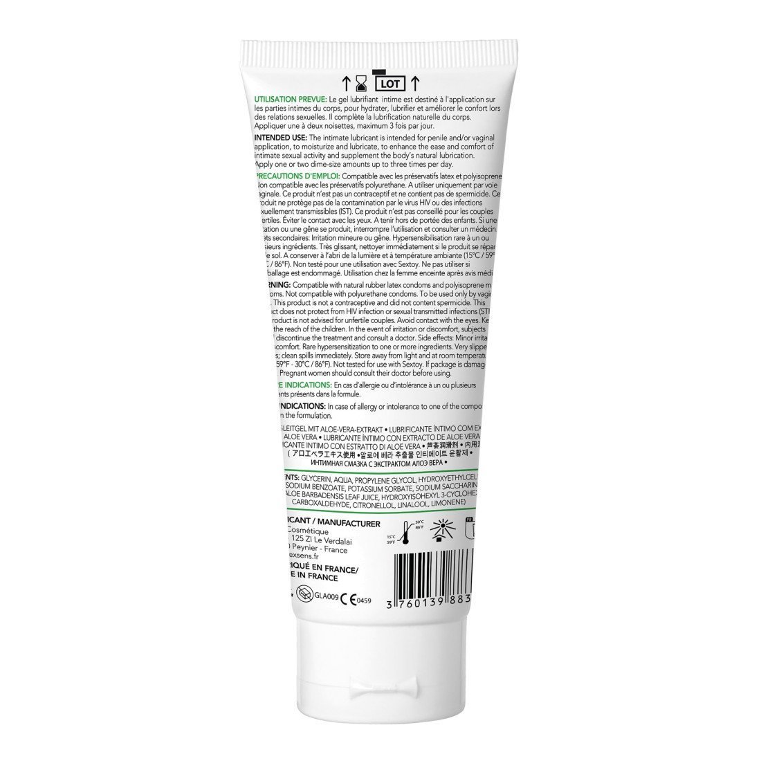 Vandens pagrindo lubrikantas „Aloe Vera“, 100 ml - Exsens