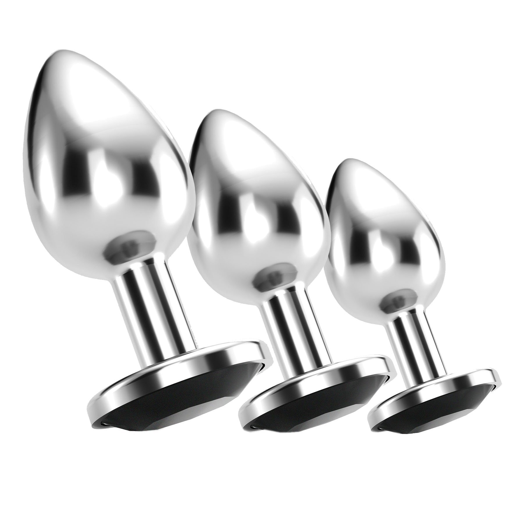 Analinių kaiščių rinkinys „Bijou Anal Train Trio Black“ - Crushious