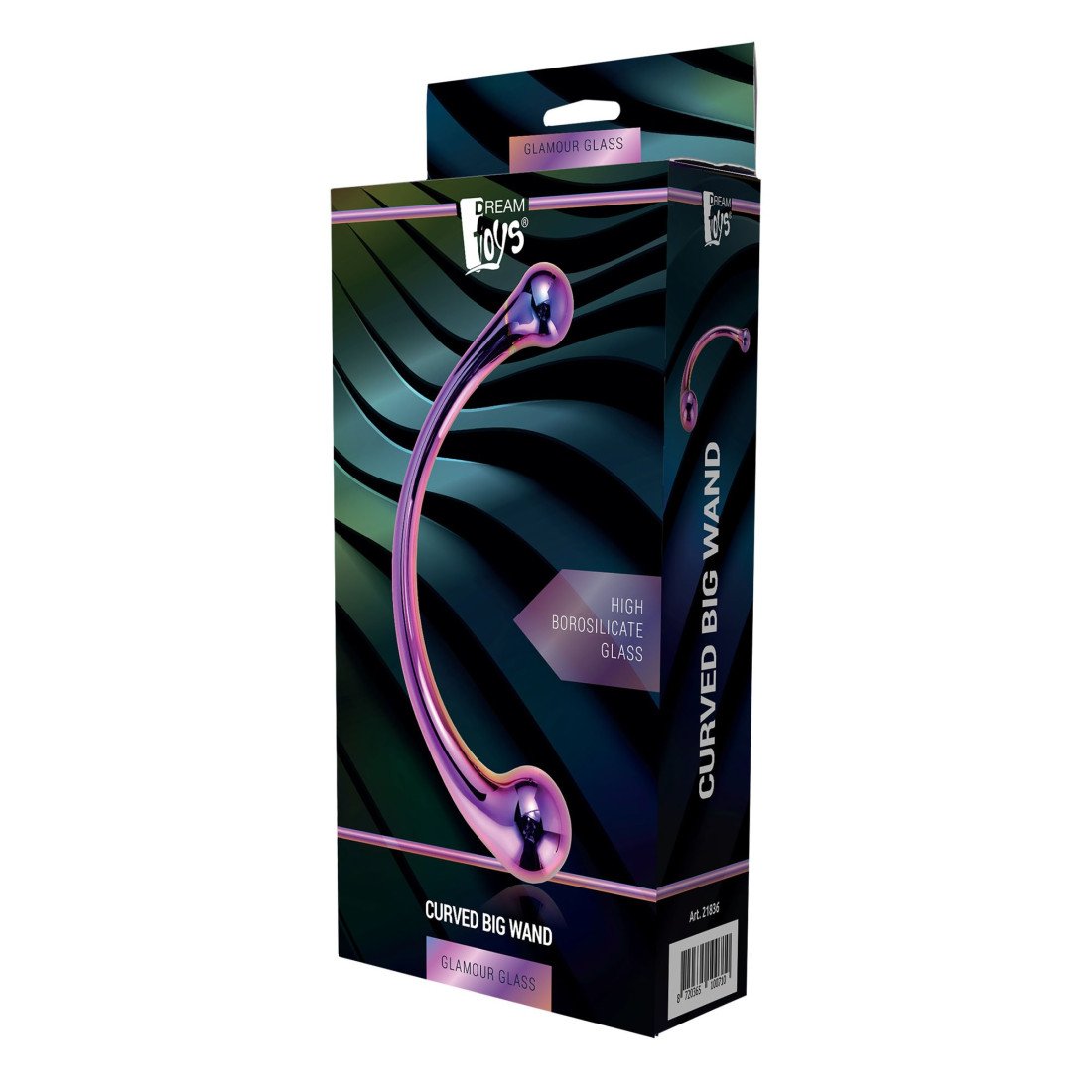 Stiklinis dildo (pažeista pakuotė) „Curved Big Wand“ - Dream Toys