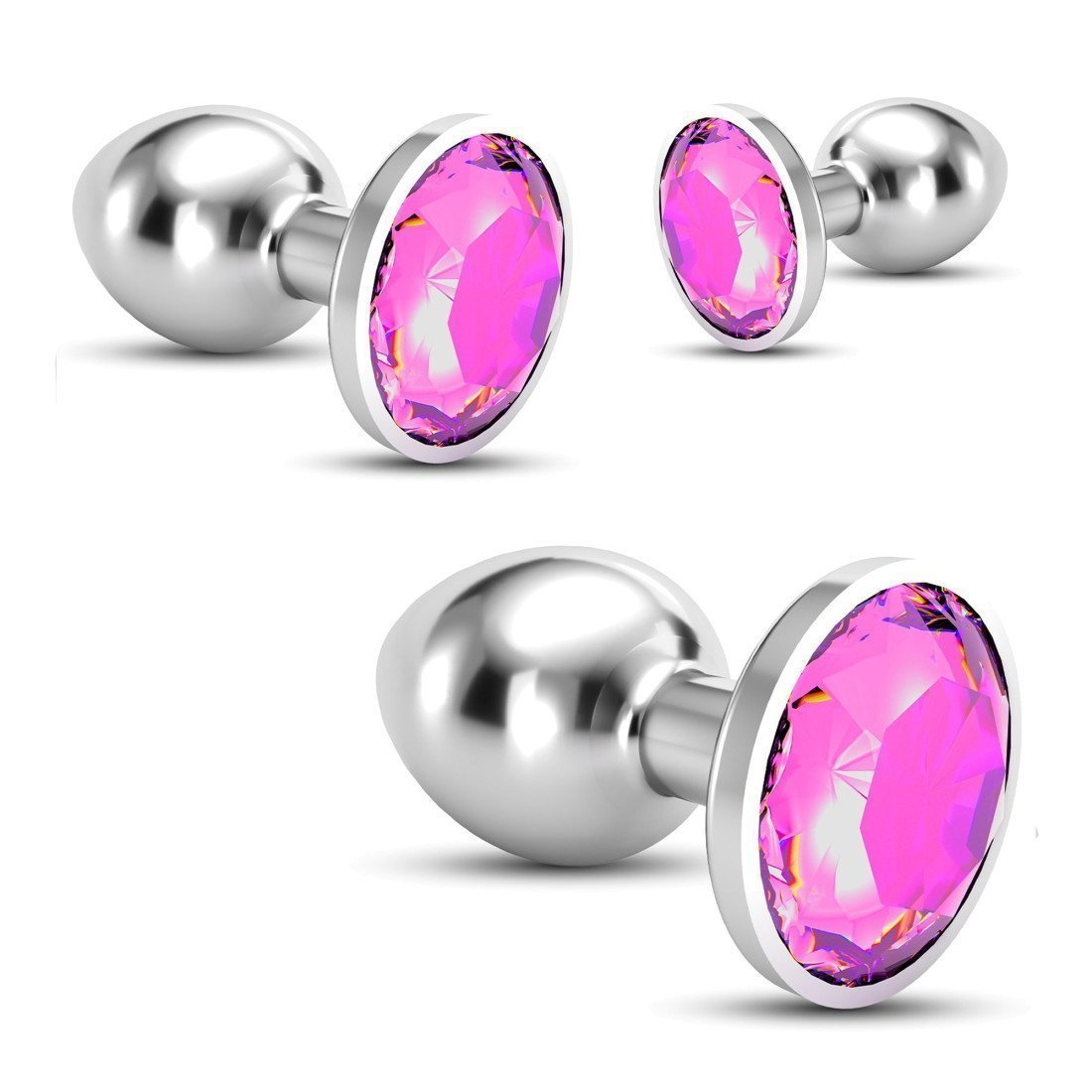 Analinių kaiščių rinkinys „Bijou Anal Train Trio Pink“ - Crushious