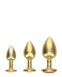 Analinių kaiščių rinkinys „Metal Anal Plug Set Gold“ - Ouch!