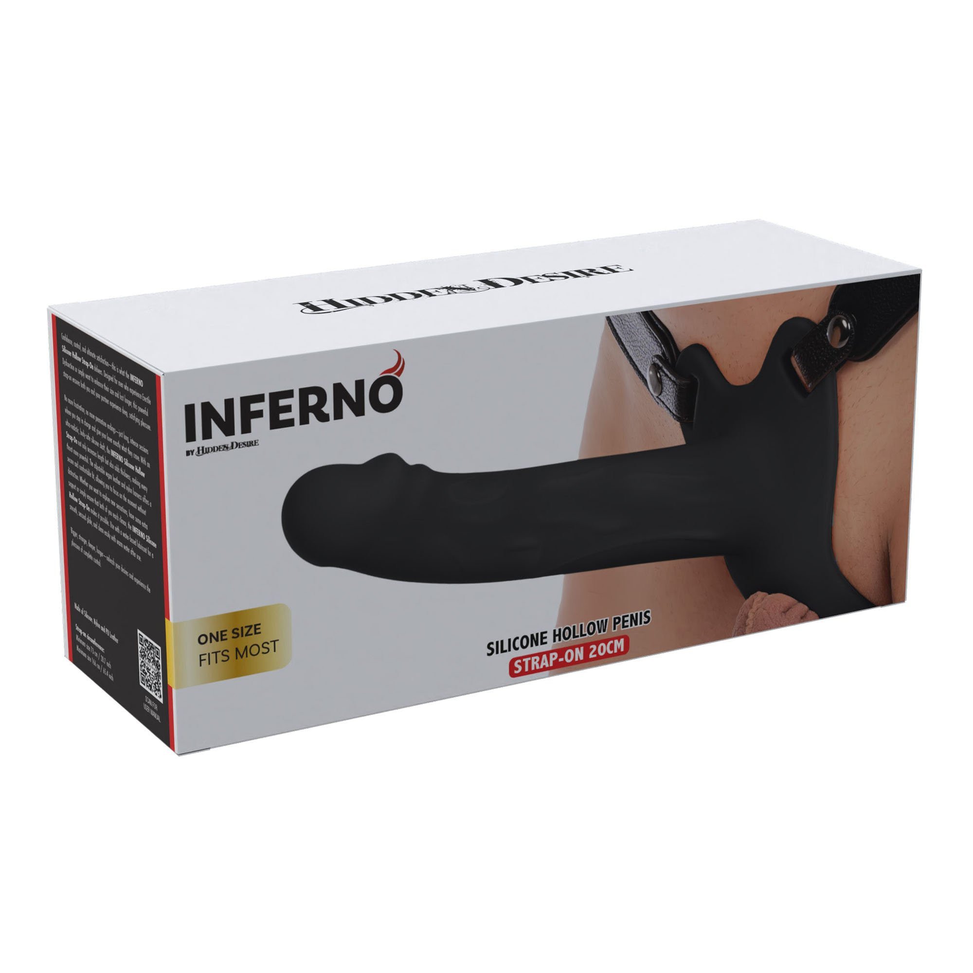 Tuščiaviduris strap-on dildo „Inferno 20 cm“ - Hidden Desire