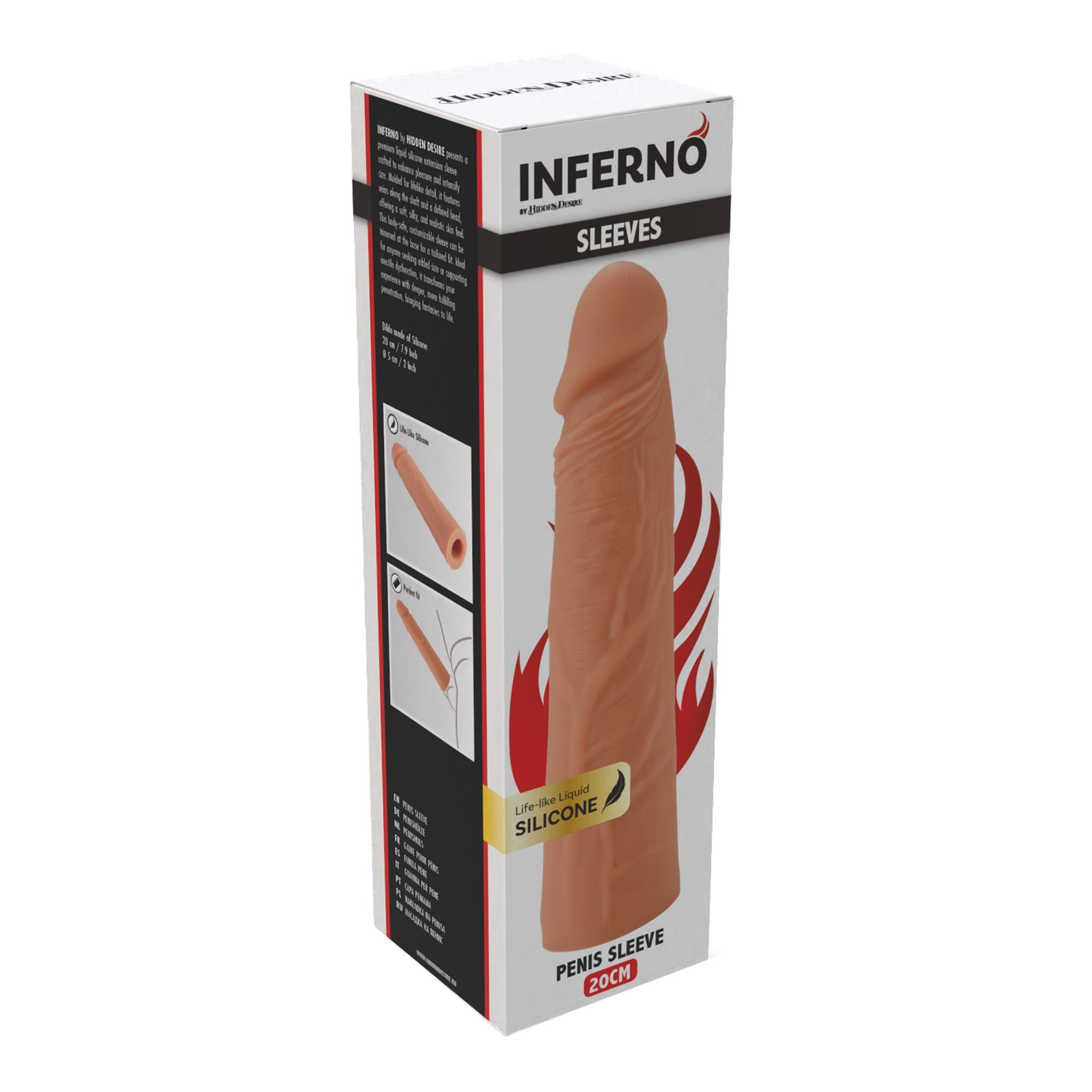 Silikoninė penio mova „Inferno Sleeves 20 cm“ - Hidden Desire