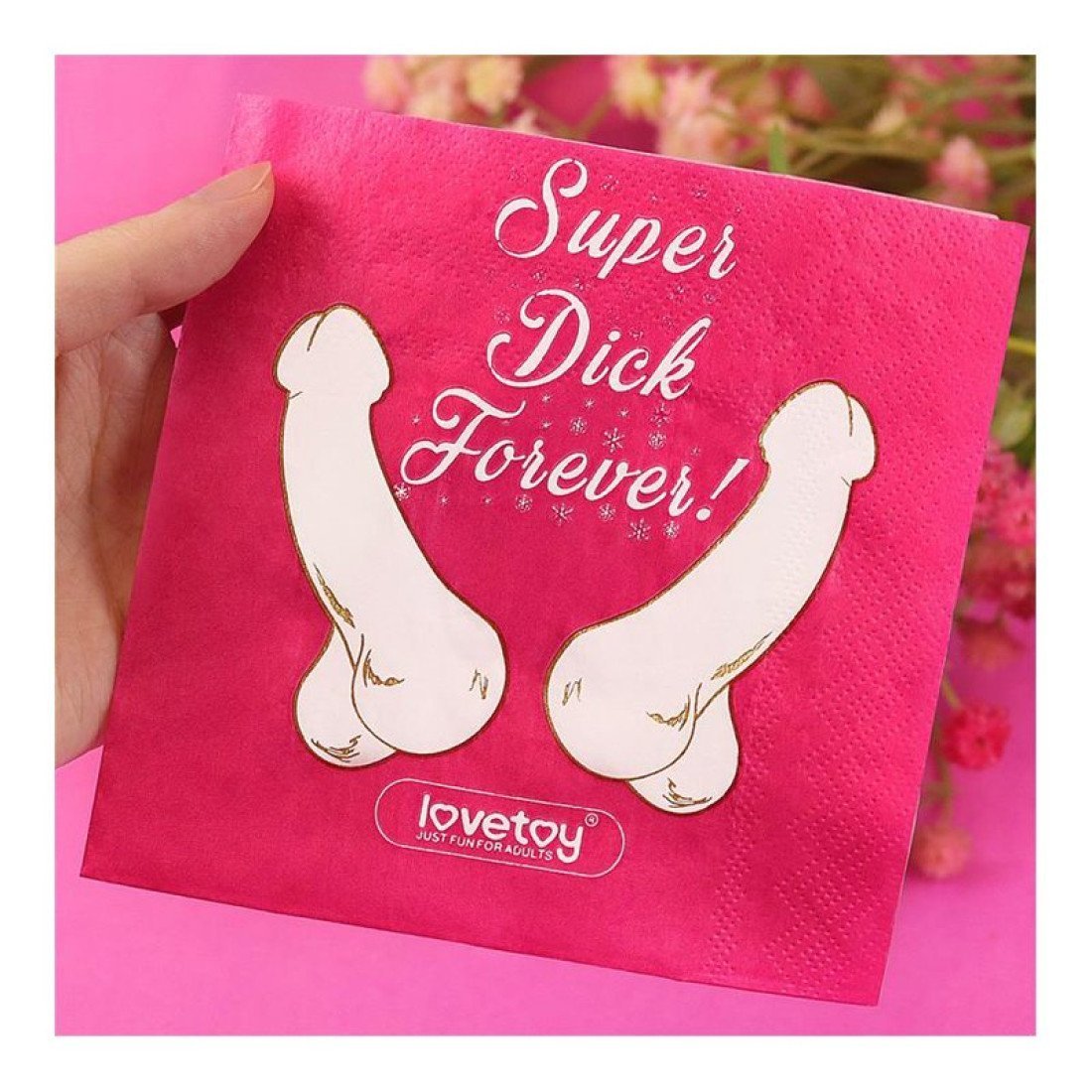 Vienkartinės servetėlės „Super Dick Forever“, 10 vnt. - Love Toy