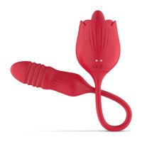 Automatinis vibratorius - stimuliatorius „Thrusting Dildo with Tongue Function“ - Teazers