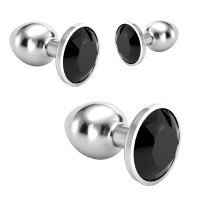 Analinių kaiščių rinkinys „Bijou Anal Train Trio Black“ - Crushious