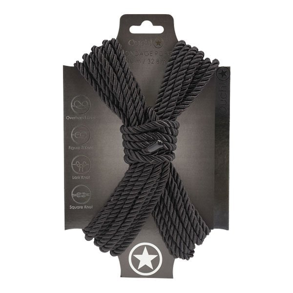 Suvaržymo virvė „Bondage Rope Black“, 10 m - Ouch!