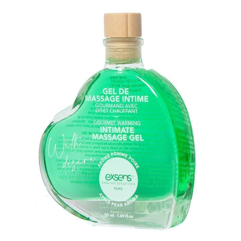 Šildantis masažo gelis „Apple Pear Aroma“, 50 ml - Exsens