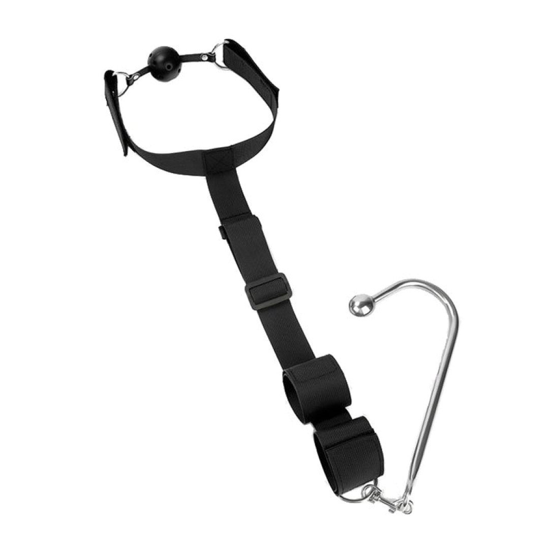 Suvaržymo rinkinys „Mouth Gag with Cuff and Anal Hook“ - Latetobed
