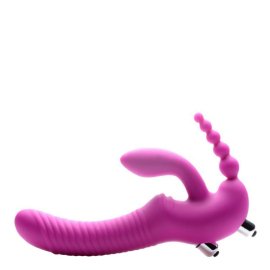 Rožinis vibruojantis strap-on dildo be dirželių „Regal Rider“ - Strap U
