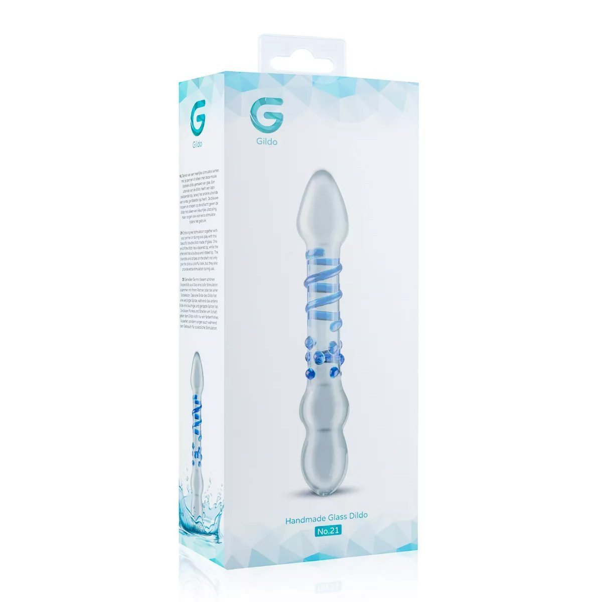 Stiklinis dvipusis dildo „Glass Dildo Nr. 21“ - Gildo