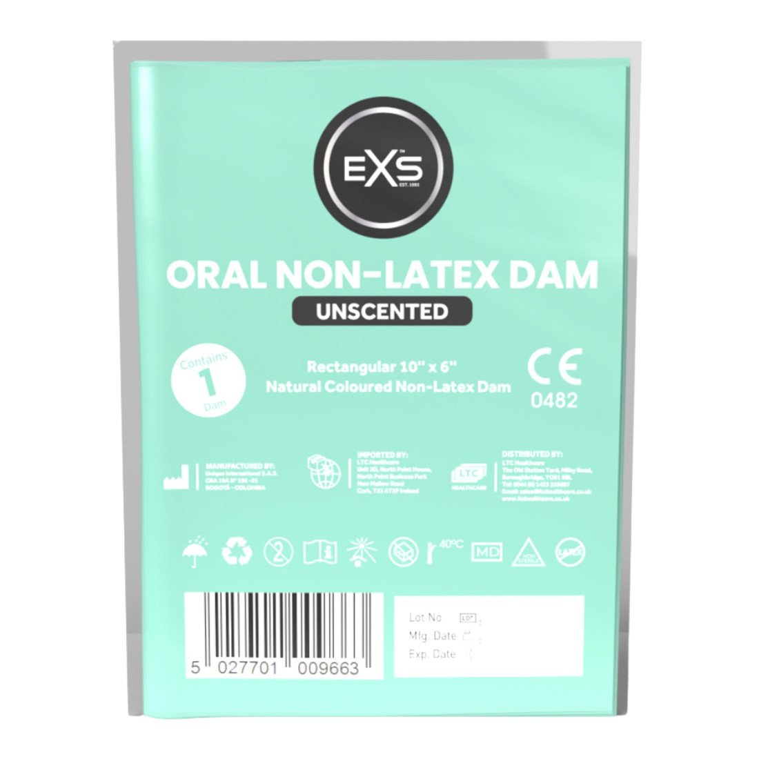 Prezervatyvas oraliniam seksui „Non-Latex Dam Unscented“ - EXS Condoms